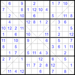 Судоку Х 12х12 #43 легкий