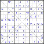 Судоку Х 12х12 #45 легкий