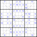 Судоку Х 12х12 #32 средний