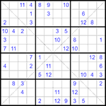 Судоку Х 12х12 #33 средний