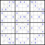 Судоку Х 12х12 #34 средний