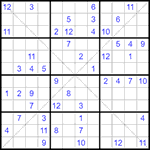 Судоку Х 12х12 #35 средний