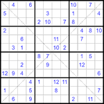 Судоку Х 12х12 #39 средний