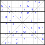 Судоку Х 12х12 #32 трудный