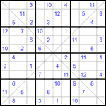 Судоку Х 12х12 #33 трудный