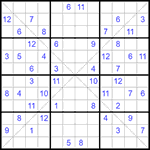 Судоку Х 12х12 #34 трудный