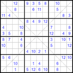 Судоку Х 12х12 #35 трудный