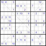 Судоку Х 12х12 #38 трудный