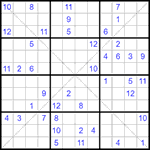 Судоку Х 12х12 #31 очень трудный