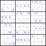 Судоку Х 12х12 #32 очень трудный