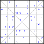 Судоку Х 12х12 #33 очень трудный