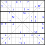 Судоку Х 12х12 #34 очень трудный