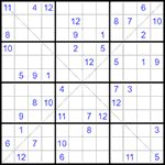 Судоку Х 12х12 #35 очень трудный