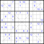 Судоку Х 12х12 #36 очень трудный