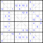 Судоку Х 12х12 #38 очень трудный