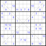 Судоку Х 12х12 #40 очень трудный