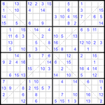 Судоку Х 16х16 #31 средний