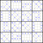 Судоку Х 16х16 #32 средний