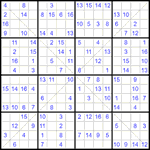 Судоку Х 16х16 #33 средний