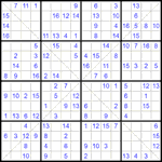 Судоку Х 16х16 #34 средний