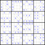 Судоку Х 16х16 #35 средний