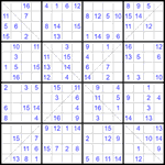 Судоку Х 16х16 #37 средний