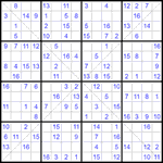 Судоку Х 16х16 #38 средний