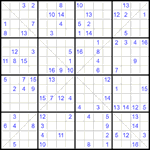 Судоку Х 16х16 #40 трудный