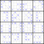 Судоку Х 16х16 #39 очень трудный