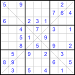 Судоку Х 9х9 #181 легкий