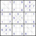 Судоку Х 9х9 #184 легкий