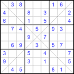 Судоку Х 9х9 #186 легкий