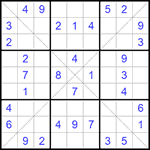 Судоку Х 9х9 #187 легкий