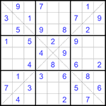 Судоку Х 9х9 #189 легкий