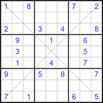 Судоку Х 9х9 #156 средний