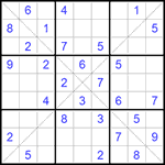 Судоку Х 9х9 #157 средний