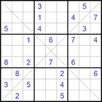 Судоку Х 9х9 #158 средний