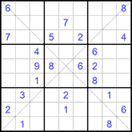 Судоку Х 9х9 #161 средний