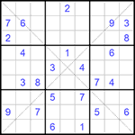 Судоку Х 9х9 #162 средний