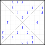 Судоку Х 9х9 #156 трудный