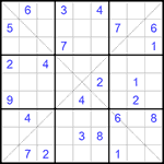 Судоку Х 9х9 #157 трудный