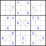 Судоку Х 9х9 #158 трудный