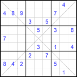 Судоку Х 9х9 #159 трудный