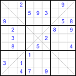 Судоку Х 9х9 #160 трудный