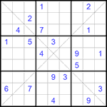 Судоку Х 9х9 #162 трудный