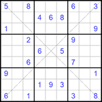 Судоку Х 9х9 #164 трудный