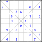 Судоку Х 9х9 #165 трудный