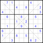 Судоку Х 9х9 #156 очень трудный