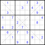 Судоку Х 9х9 #159 очень трудный