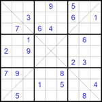 Судоку Х 9х9 #160 очень трудный